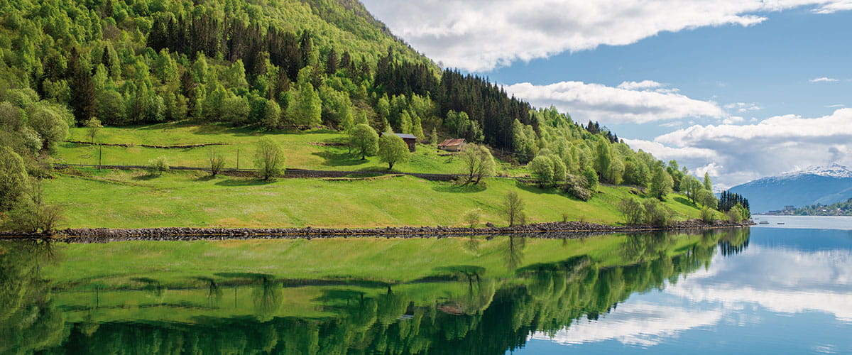 A view down the fjord in Sognefjord, Norway